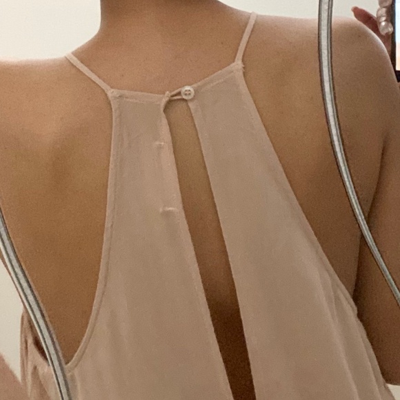 JUST U IN Womens Pullover-Over Mini Dress Back-Keyhole Sleevesless Sz LargePeach - Picture 1 of 11